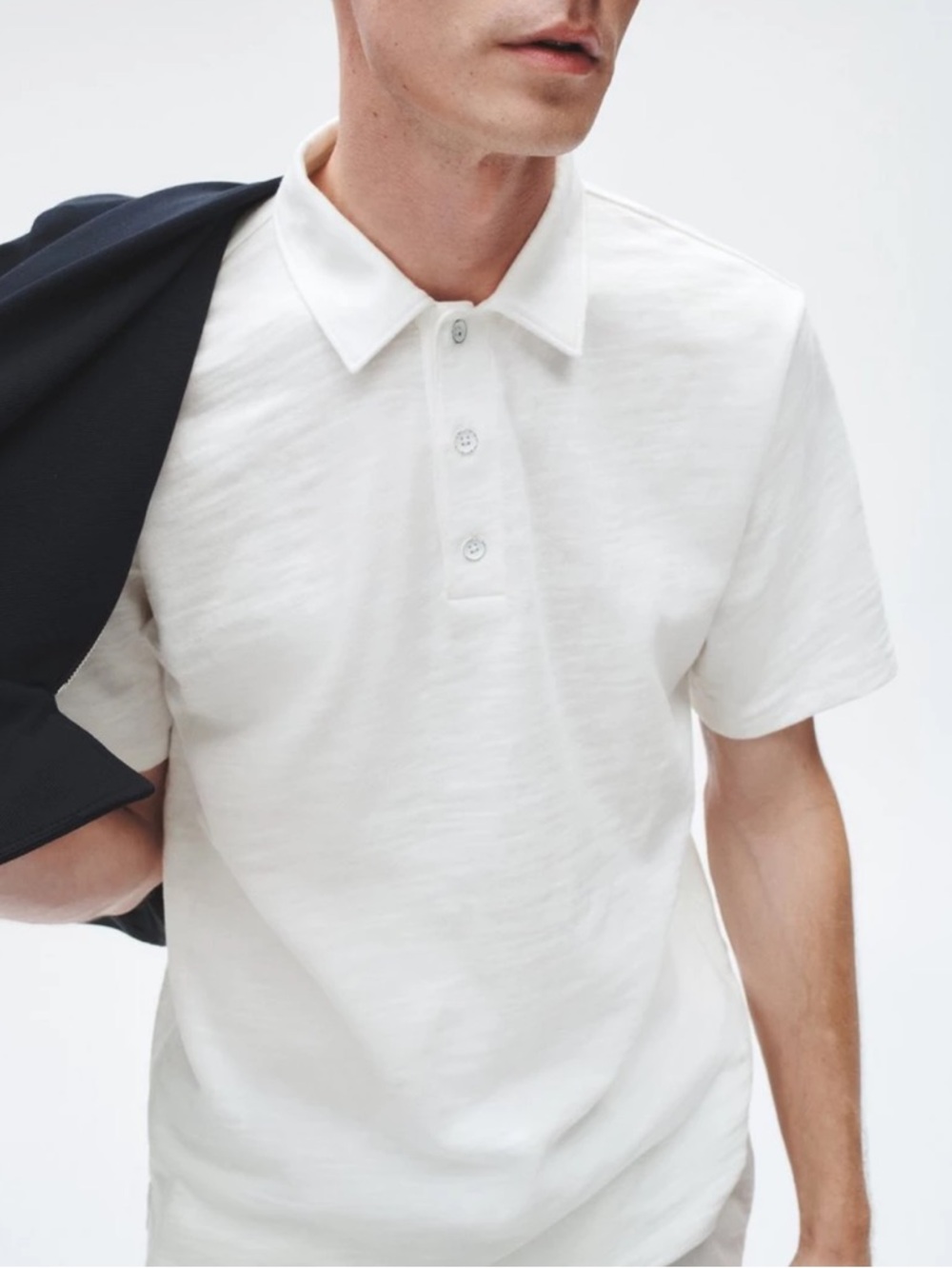rag & bone Men’s White Short-Sleeve Polo Sz M